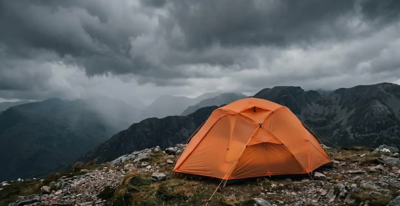 Geodesic dome tent withstanding extreme winds in mountain environment during storm