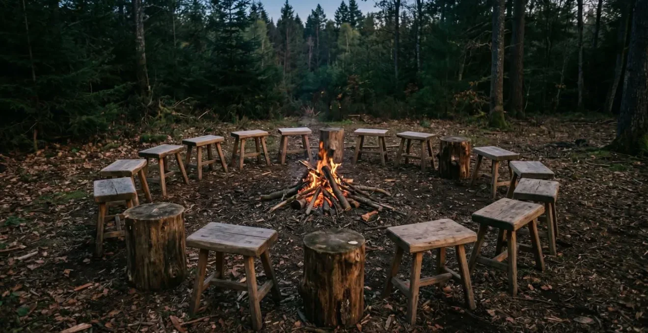 Symbolic representation of community gathering in outdoor natural environment